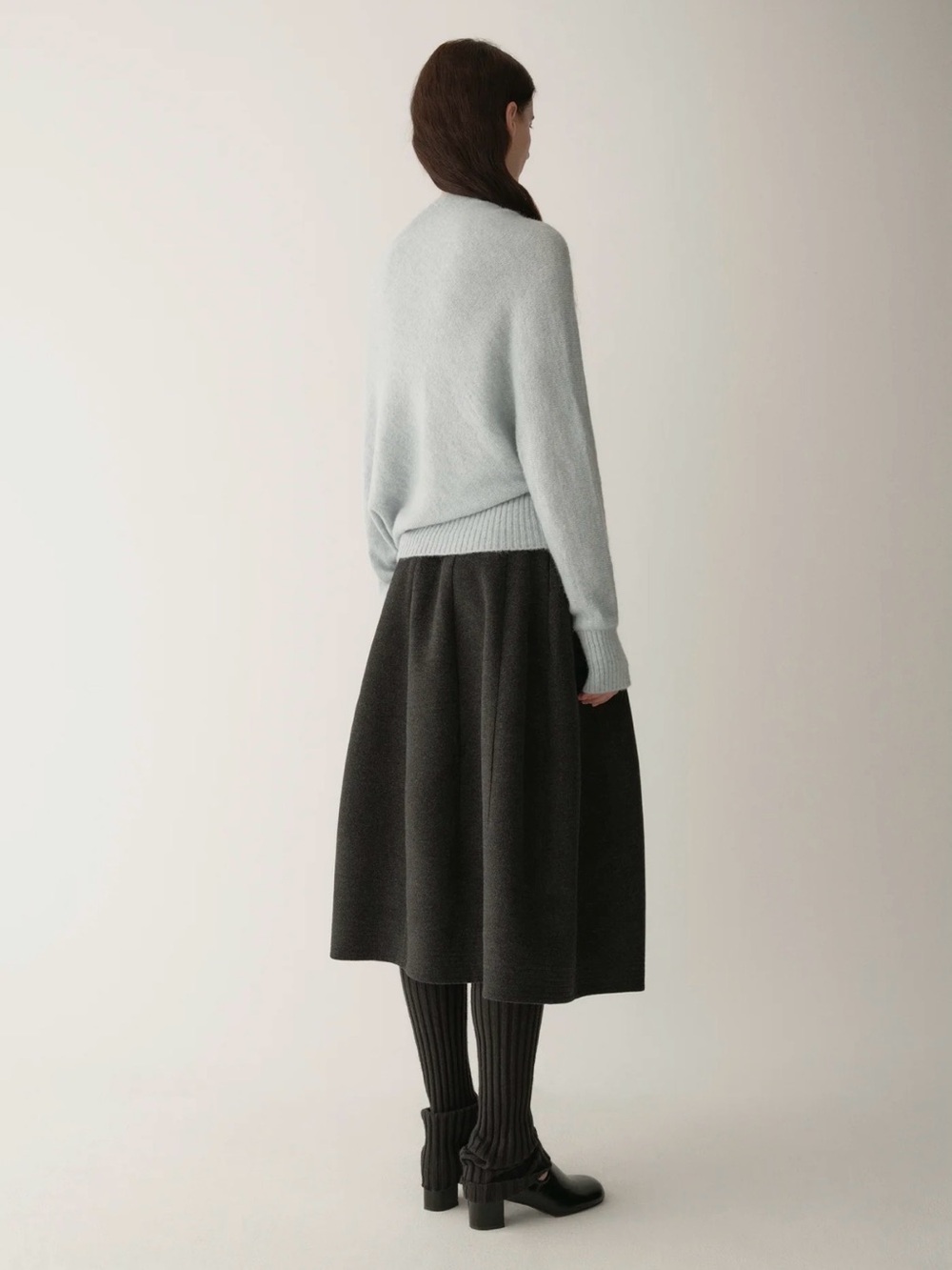 Off-the-Shoulder Lightweight Knit Sweater - Pale Mint - Picture 12 of 15